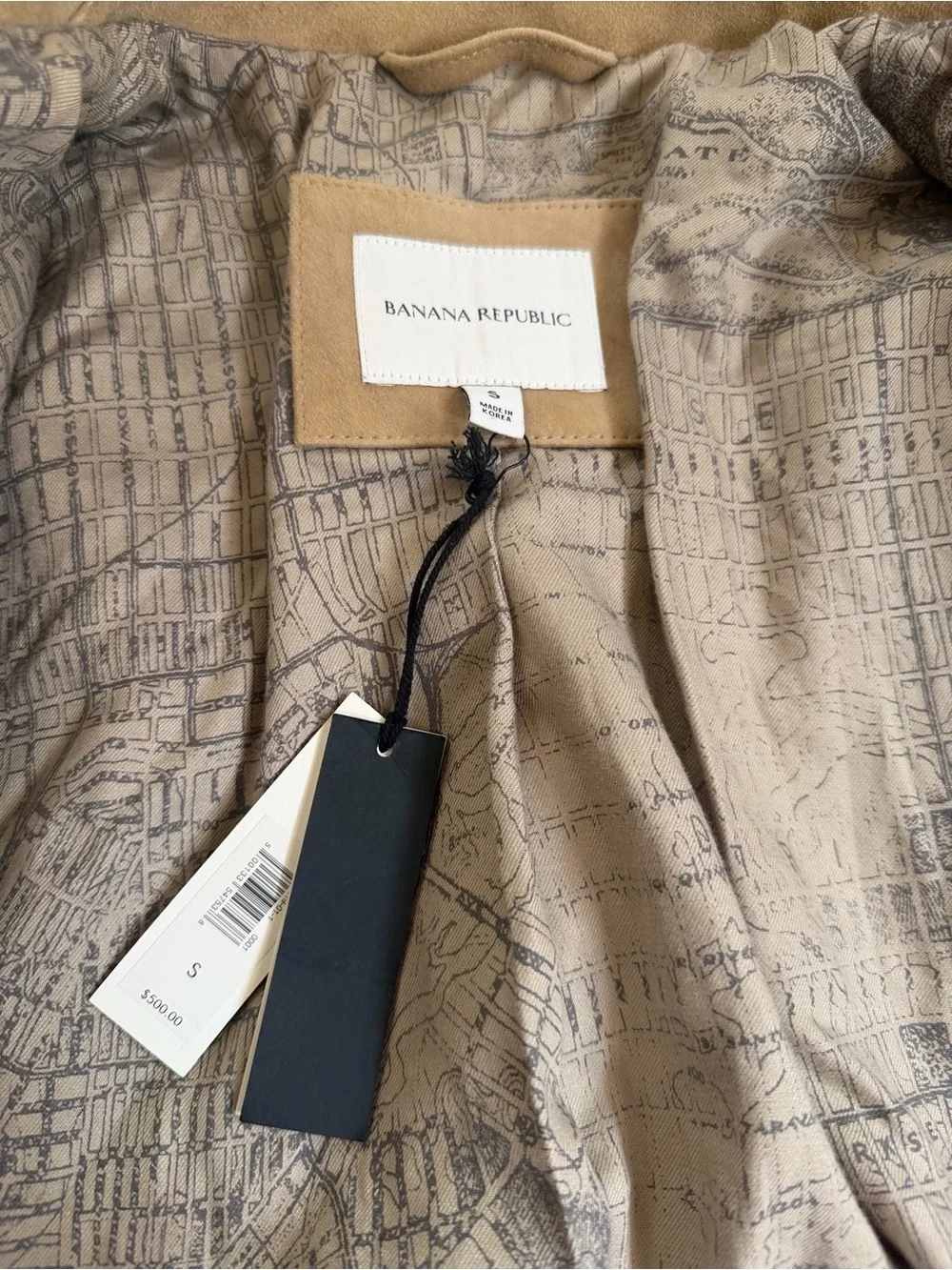 $500 NEW Banana Republic Tan Suede Trucker Jacket